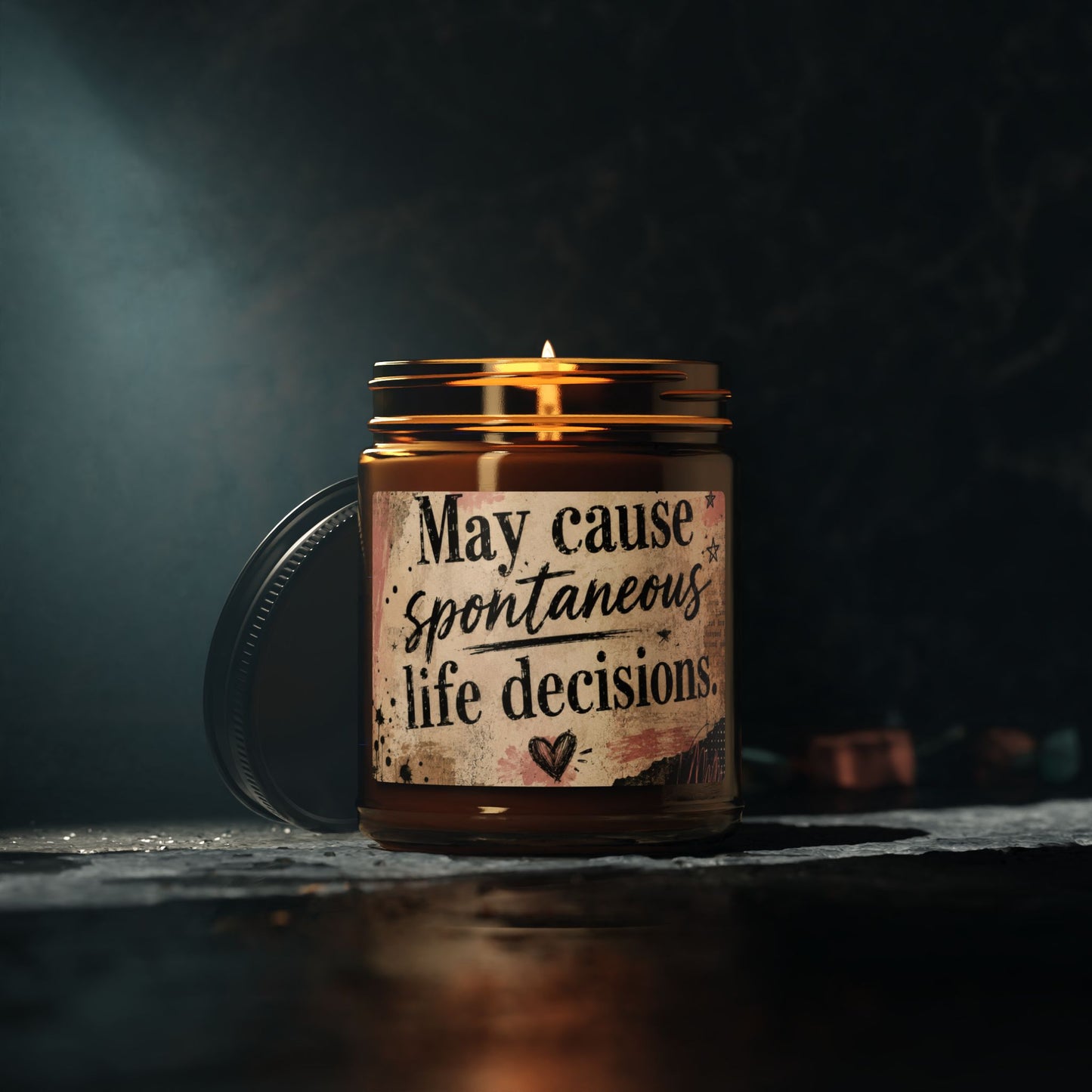 Soy Candle — “May Cause Spontaneous Life Decisions” Amber Jar