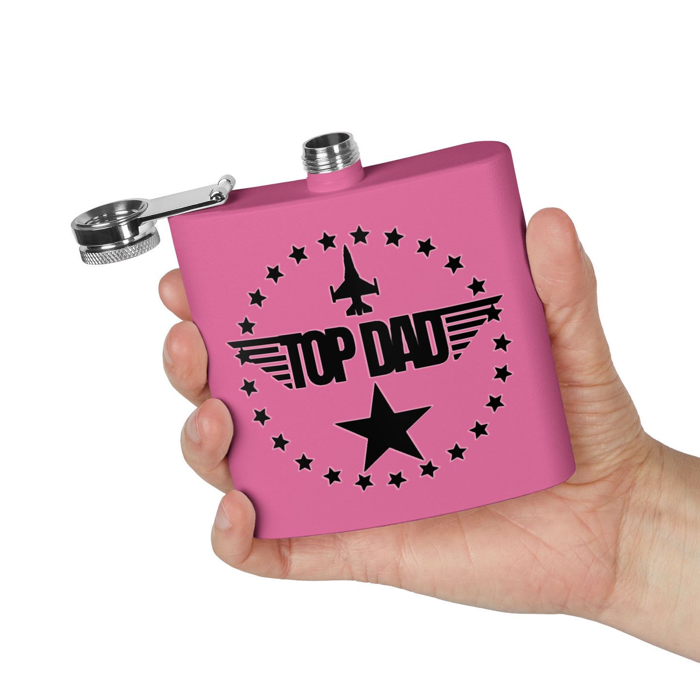 Top Dad Stainless Steel Flask — 6oz Military Pilot Gift for Father’s Day