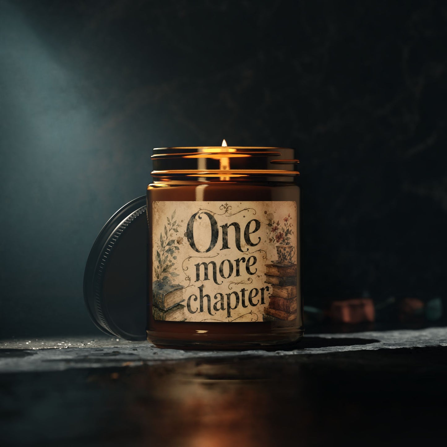 One More Chapter Soy Candle — Amber Jar Book Lover Candle