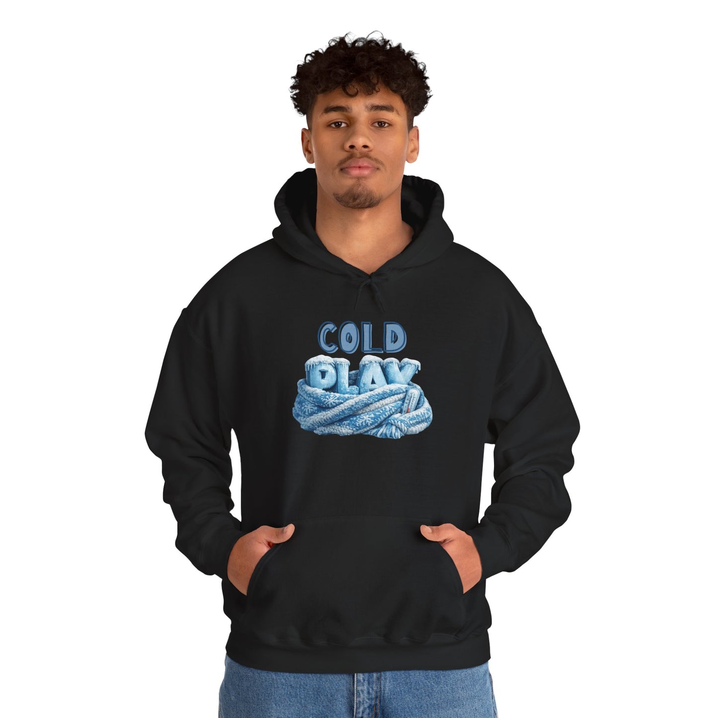 Cold Play Rope Graphic Hoodie – Blue Text & Knot Design, Cozy Band-Inspired Pullover