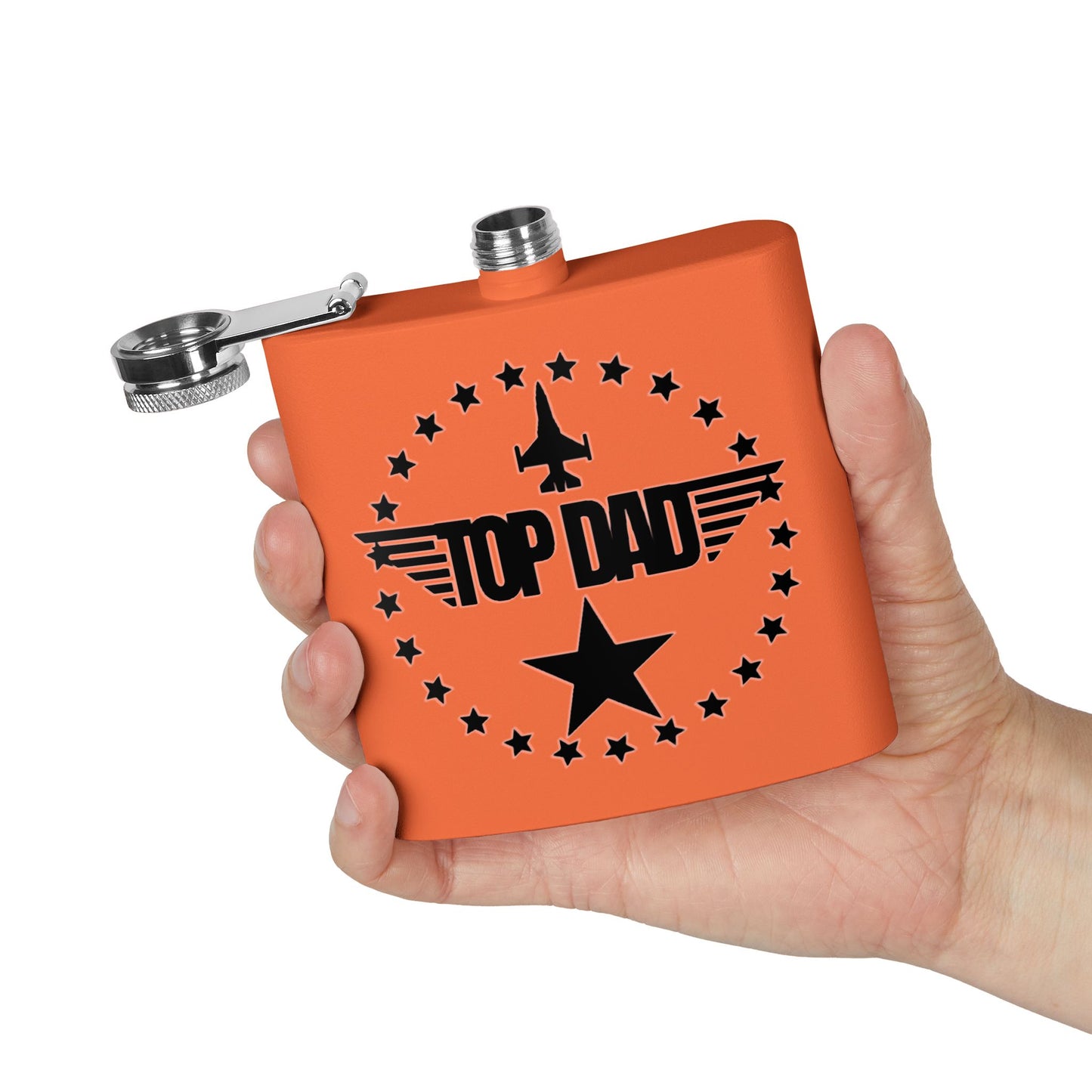 Top Dad Stainless Steel Flask — 6oz Military Pilot Gift for Father’s Day