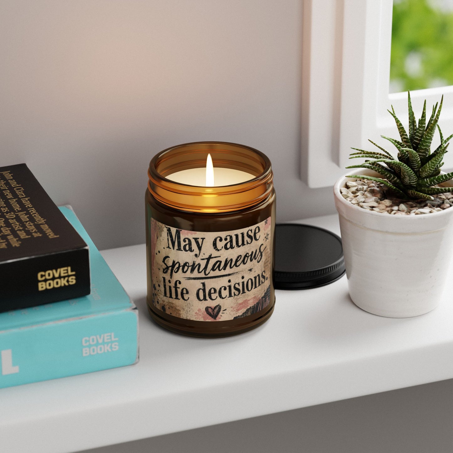 Soy Candle — “May Cause Spontaneous Life Decisions” Amber Jar