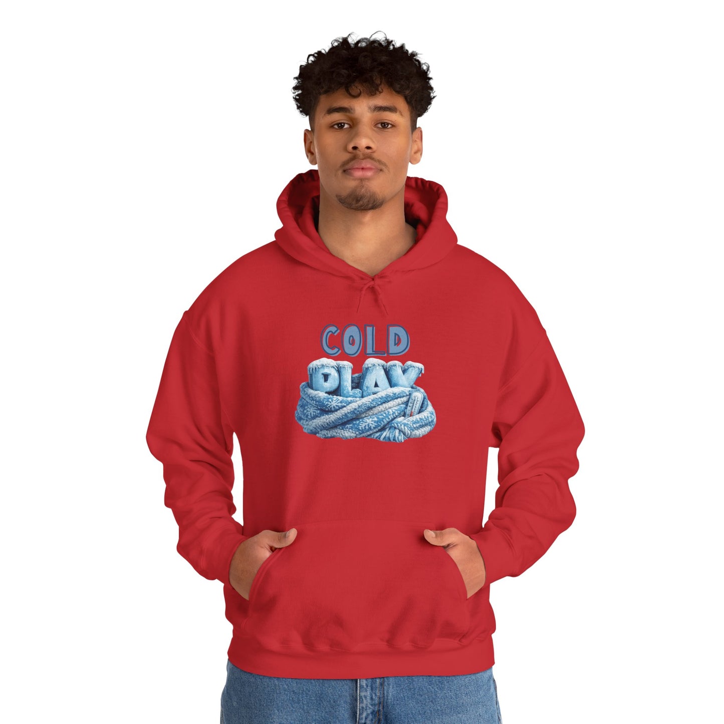 Cold Play Rope Graphic Hoodie – Blue Text & Knot Design, Cozy Band-Inspired Pullover
