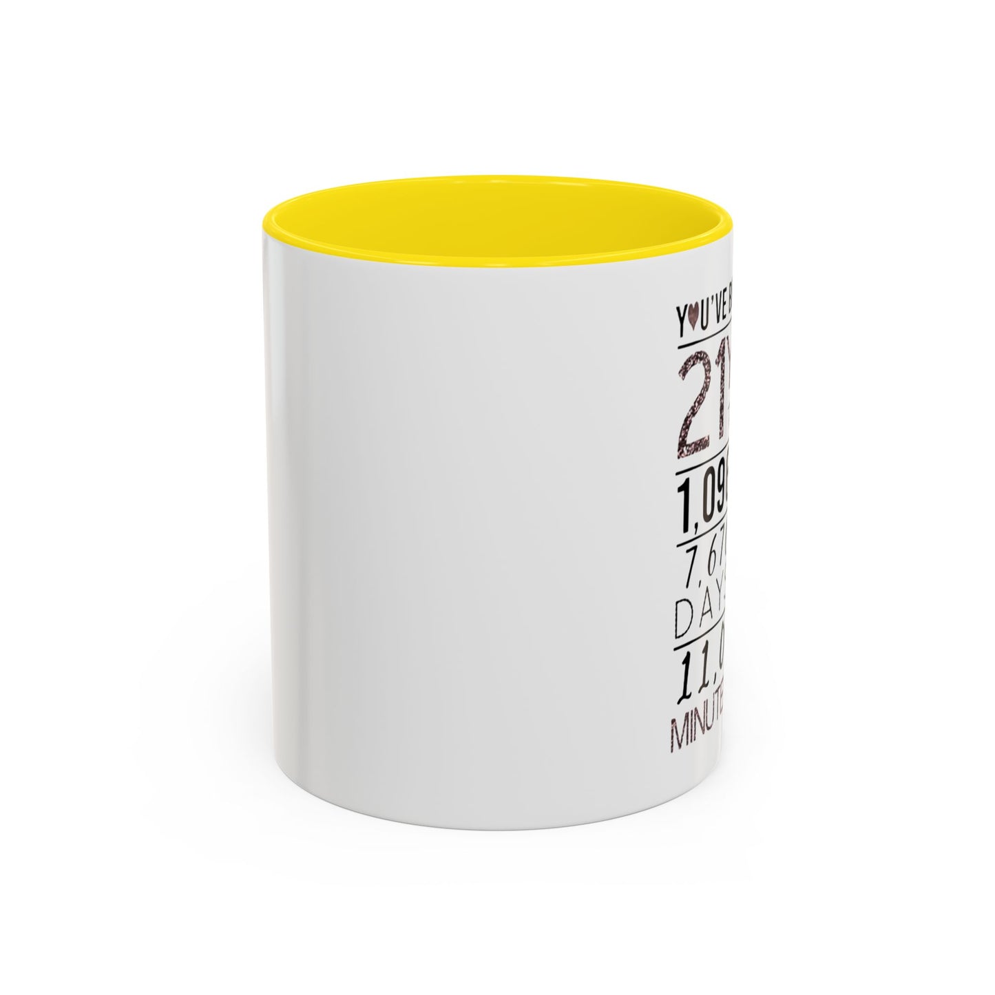 21 Years Loved Anniversary Coffee Mug — "You've Been Loved for 21 Years" Accent Mug (11/15oz)