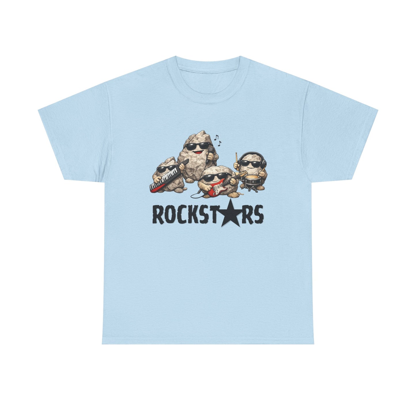 Rockstars Band Tee — Cute Cartoon Rocks Graphic T-Shirt