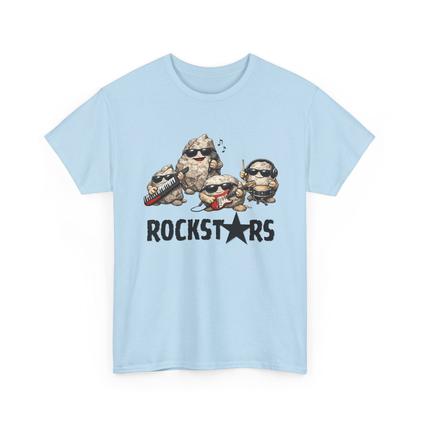 Rockstars Band Tee — Cute Cartoon Rocks Graphic T-Shirt