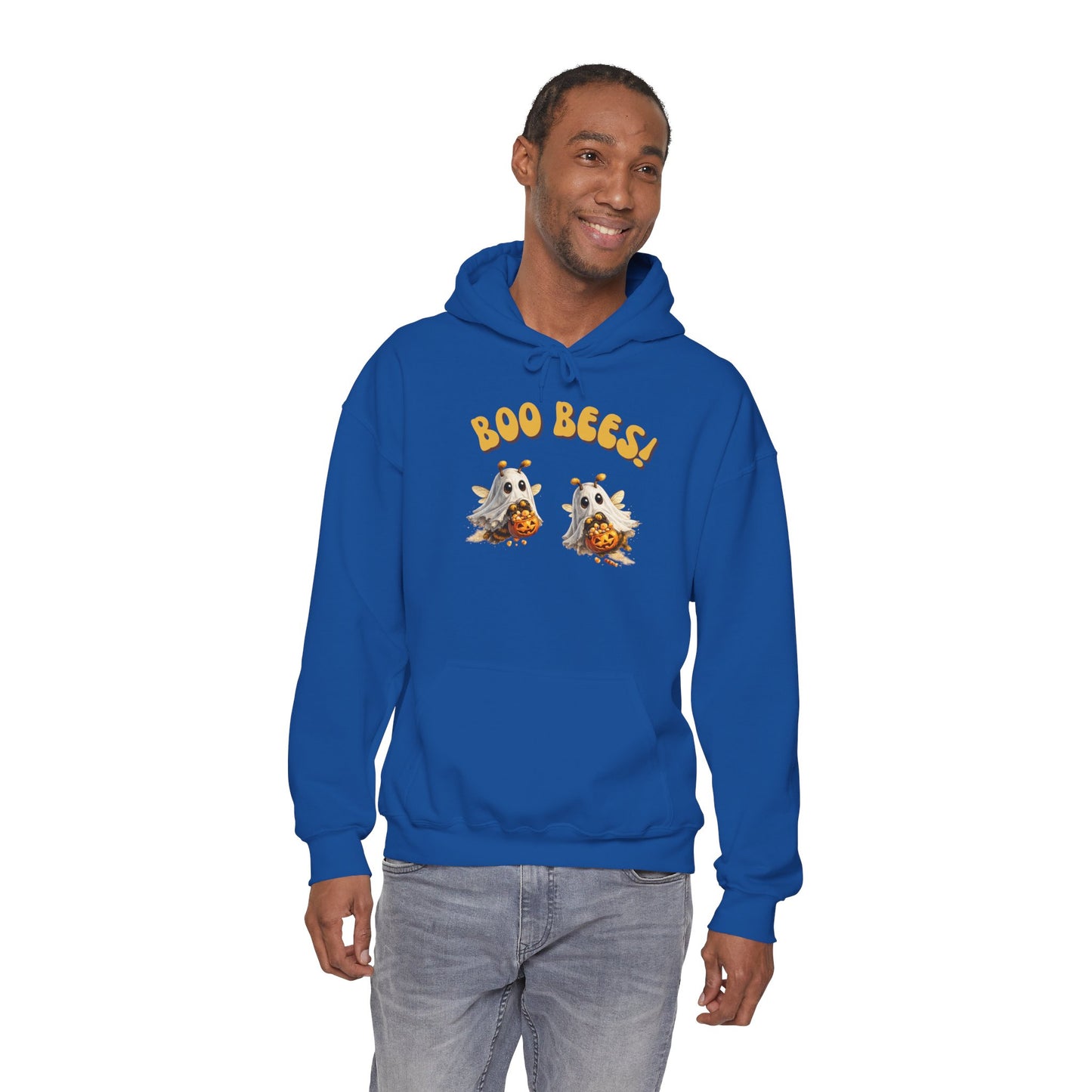 Halloween 'Boo Bees' Hoodie – Cute Ghost Bee Pumpkin Graphic Sweatshirt