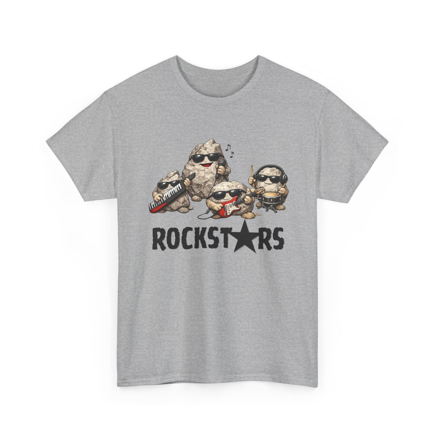 Rockstars Band Tee — Cute Cartoon Rocks Graphic T-Shirt