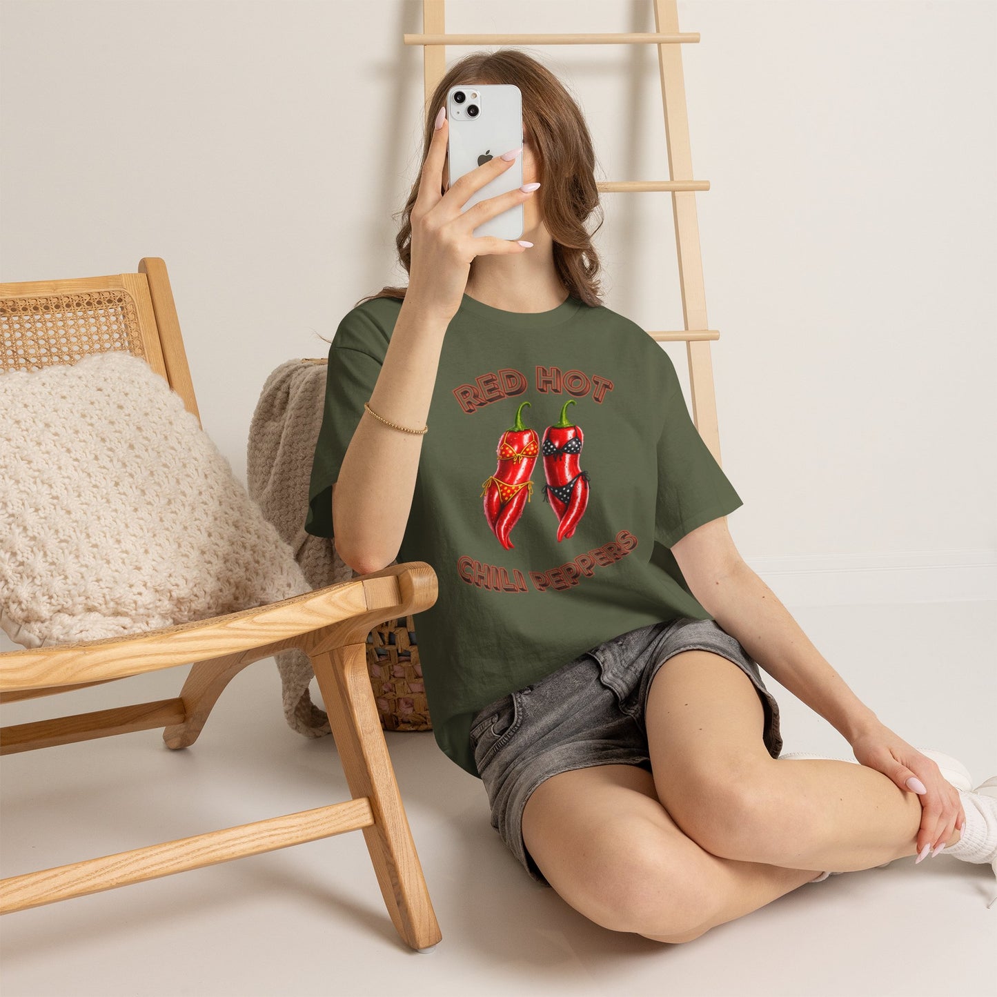 Red Hot Chili Peppers Graphic Tee — Retro Spicy Pepper Design