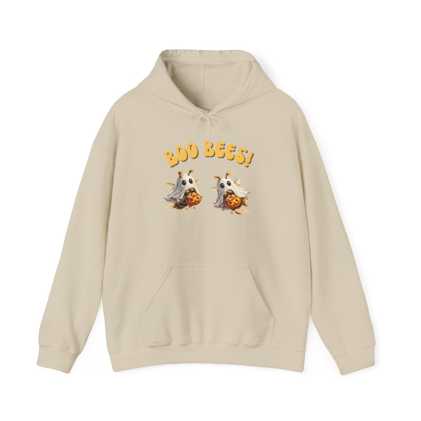 Halloween 'Boo Bees' Hoodie – Cute Ghost Bee Pumpkin Graphic Sweatshirt