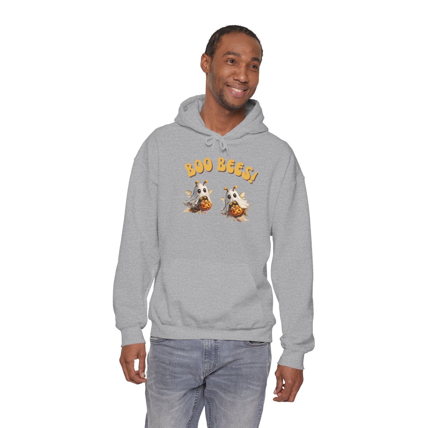 Halloween 'Boo Bees' Hoodie – Cute Ghost Bee Pumpkin Graphic Sweatshirt