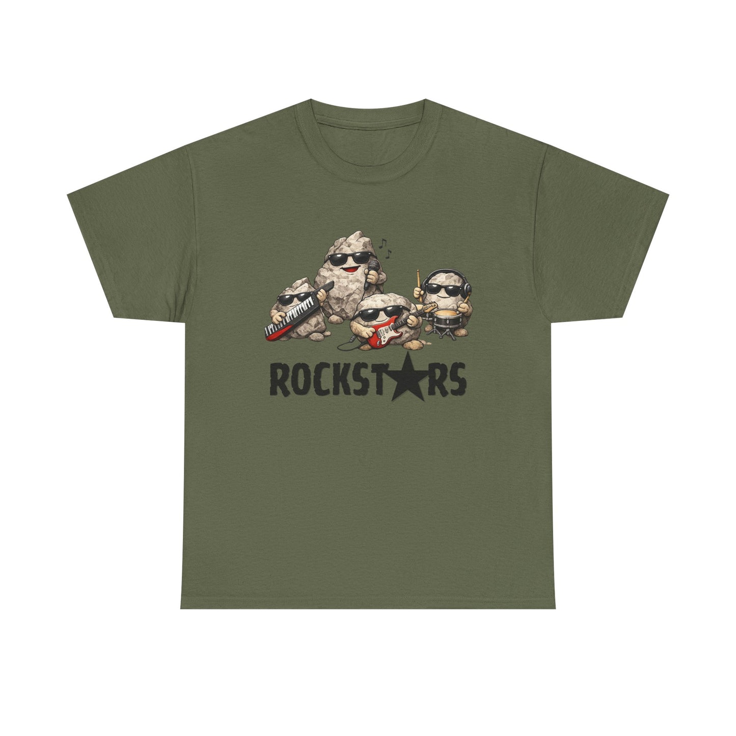 Rockstars Band Tee — Cute Cartoon Rocks Graphic T-Shirt