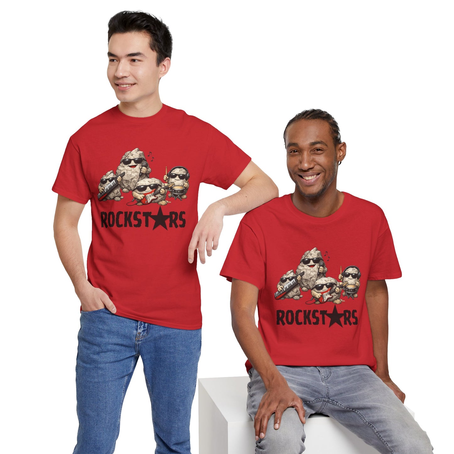 Rockstars Band Tee — Cute Cartoon Rocks Graphic T-Shirt