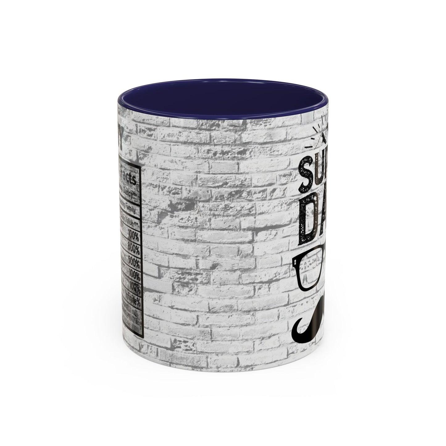 Super Dad Accent Coffee Mug — Father’s Day Mustache & Glasses 11/15oz