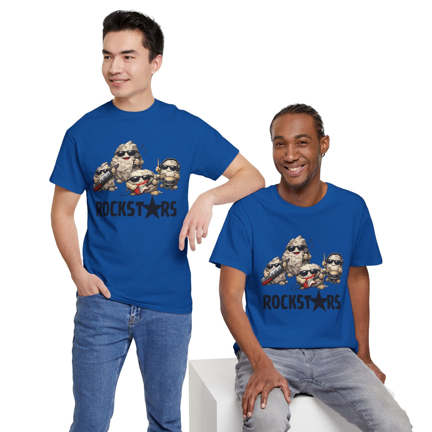 Rockstars Band Tee — Cute Cartoon Rocks Graphic T-Shirt
