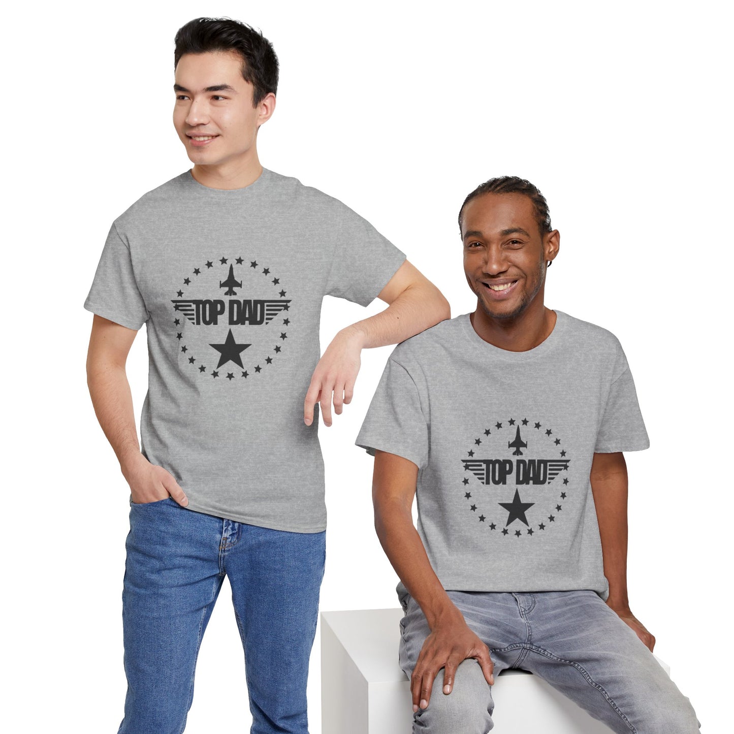 Top Dad Star T-Shirt — Father's Day Retro Badge Tee