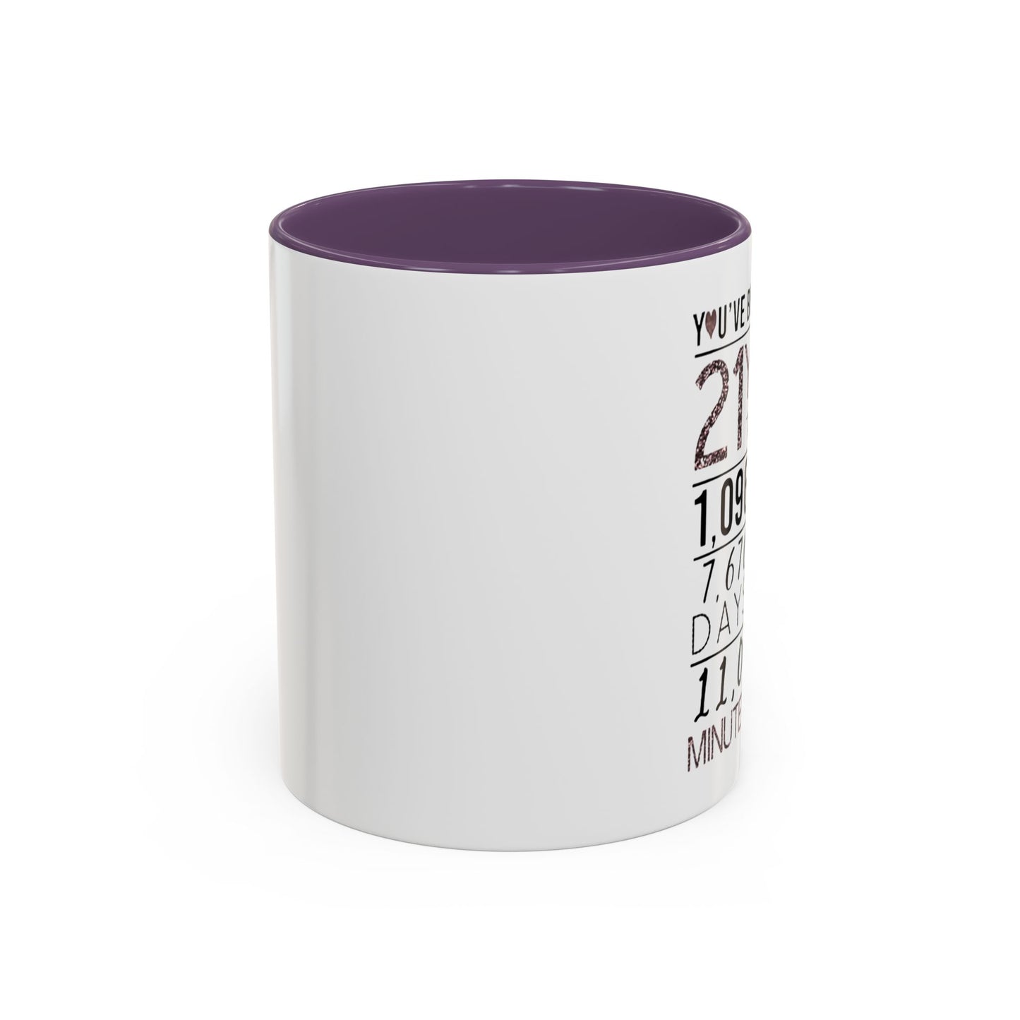 21 Years Loved Anniversary Coffee Mug — "You've Been Loved for 21 Years" Accent Mug (11/15oz)