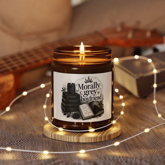 Morally Grey Boyfriend Scented Soy Candle — Amber Jar