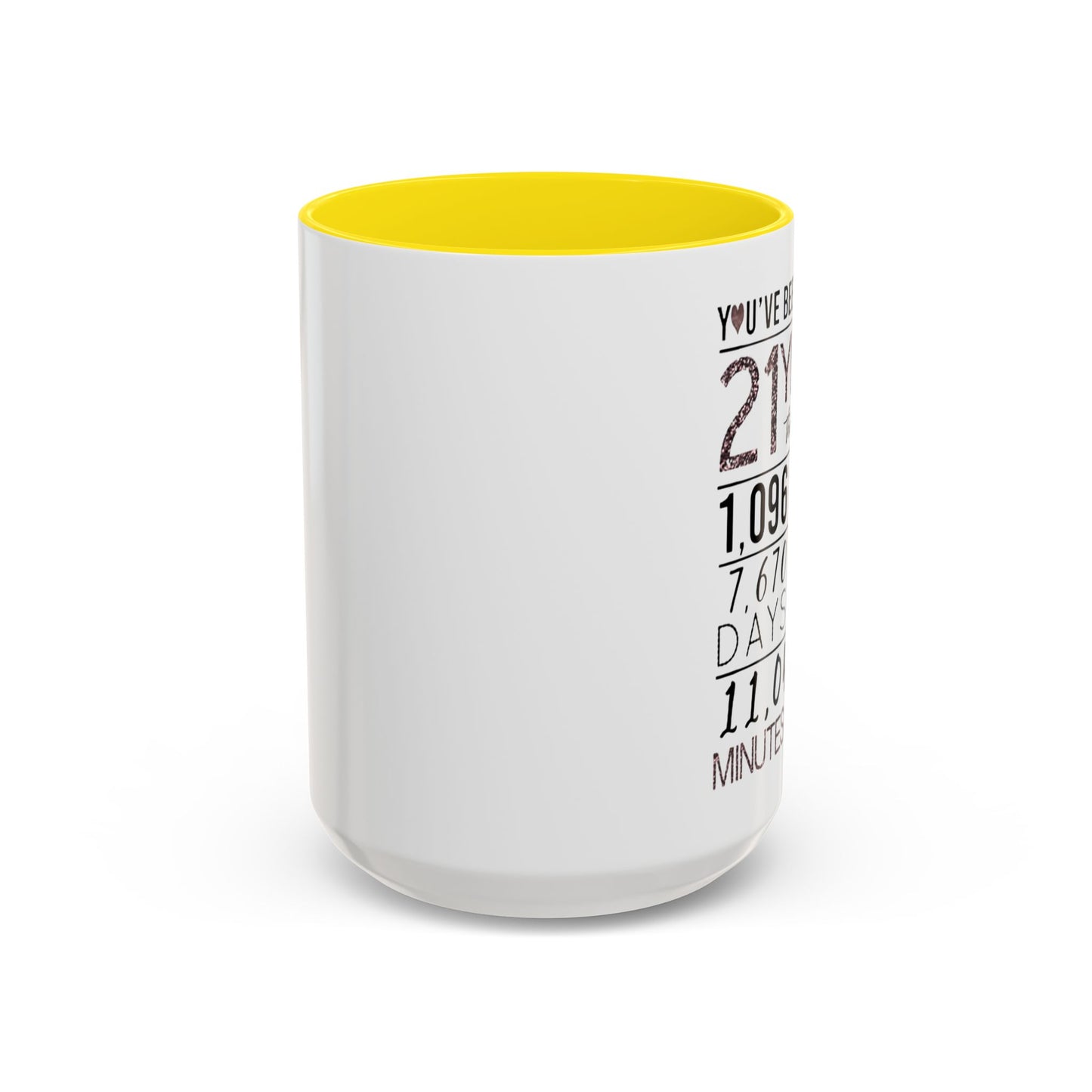 21 Years Loved Anniversary Coffee Mug — "You've Been Loved for 21 Years" Accent Mug (11/15oz)