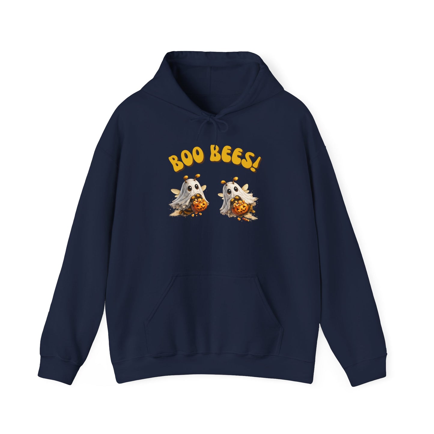 Halloween 'Boo Bees' Hoodie – Cute Ghost Bee Pumpkin Graphic Sweatshirt
