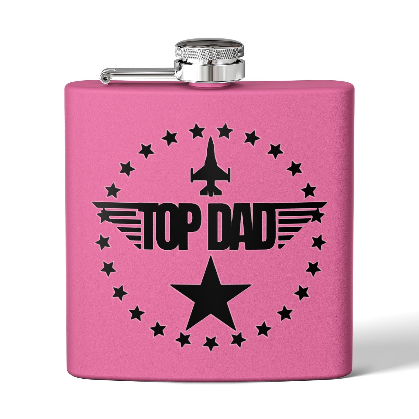 Top Dad Stainless Steel Flask — 6oz Military Pilot Gift for Father’s Day