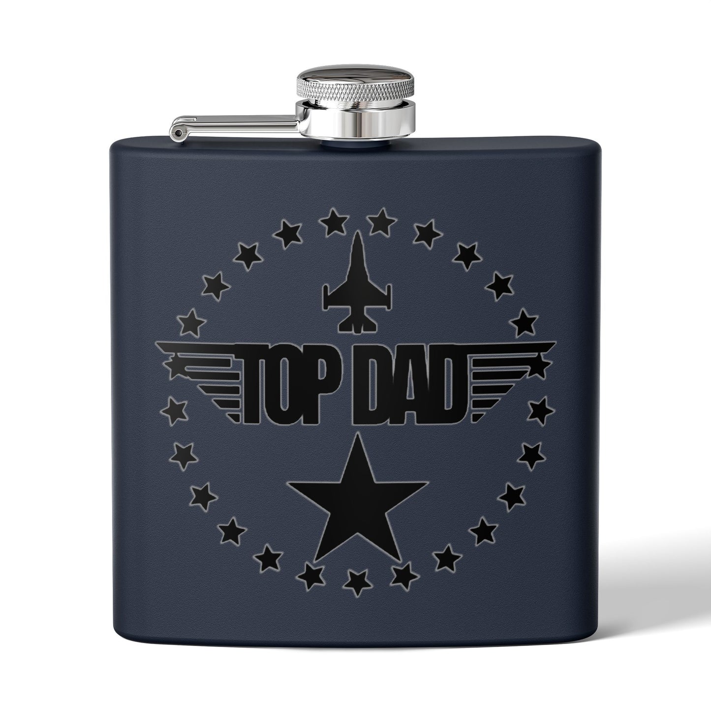 Top Dad Stainless Steel Flask — 6oz Military Pilot Gift for Father’s Day