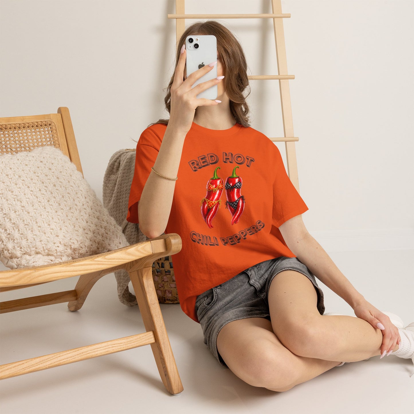 Red Hot Chili Peppers Graphic Tee — Retro Spicy Pepper Design