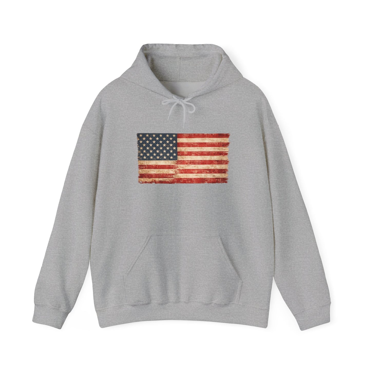 Vintage American Flag Hoodie - Distressed USA Patriotic Pullover