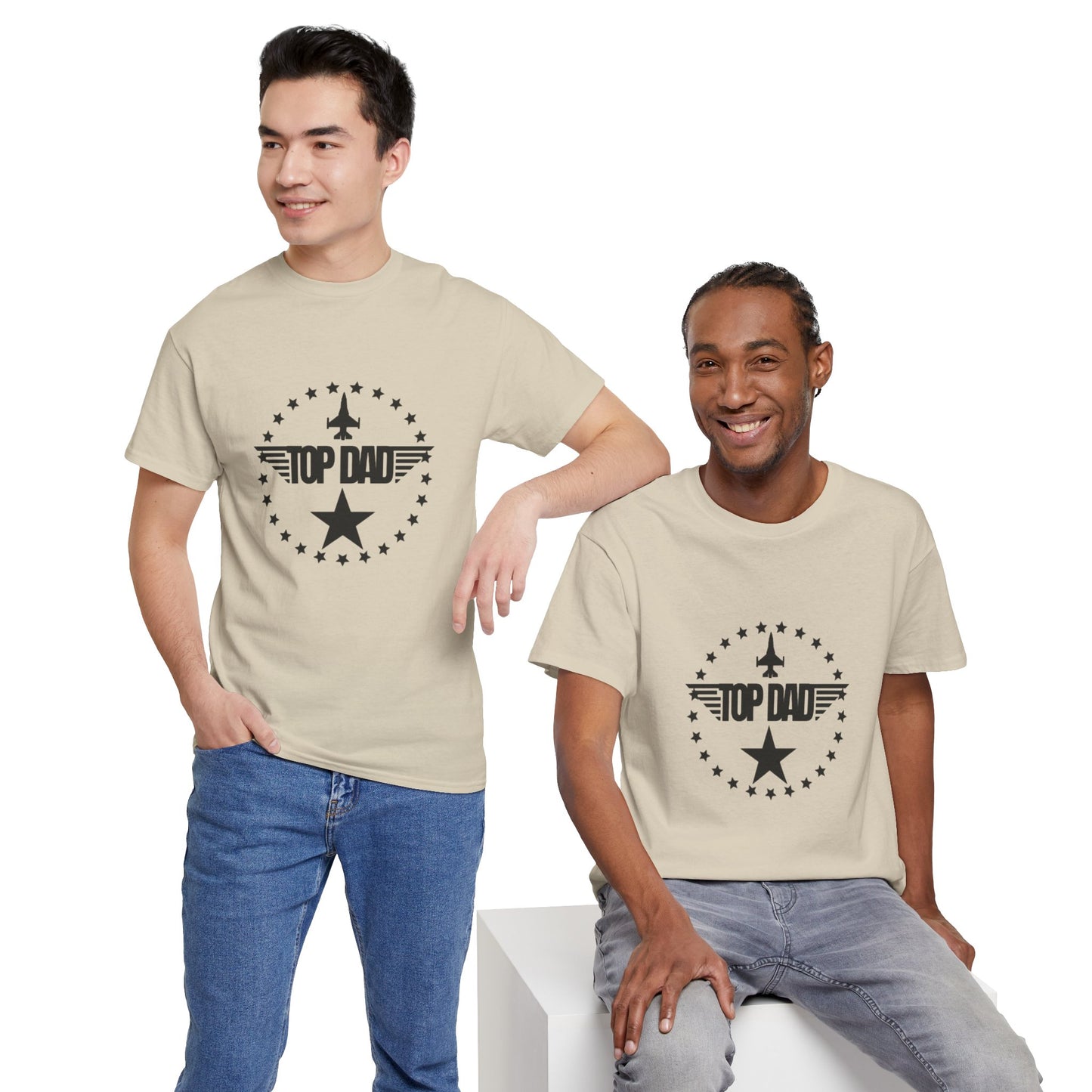 Top Dad Star T-Shirt — Father's Day Retro Badge Tee