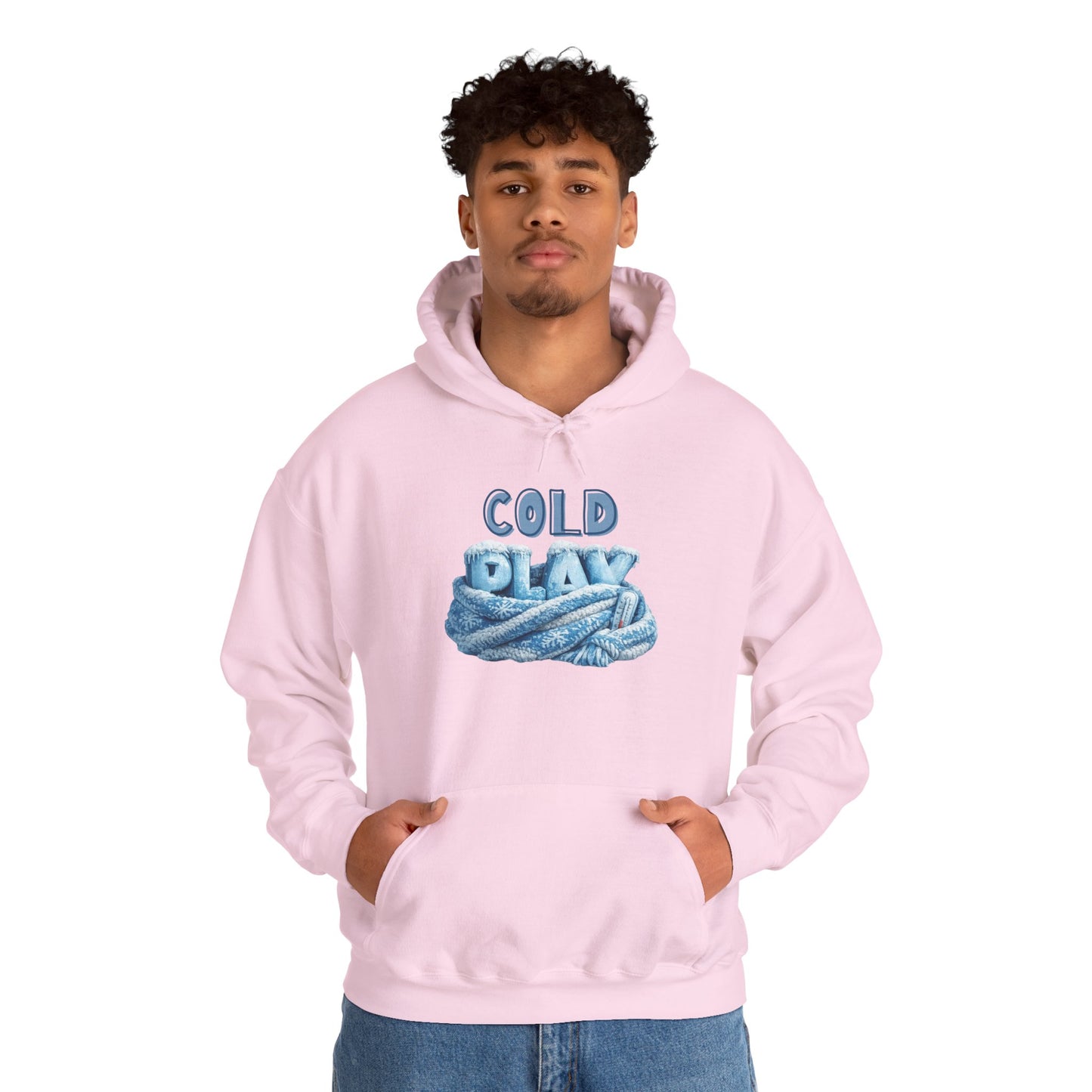 Cold Play Rope Graphic Hoodie – Blue Text & Knot Design, Cozy Band-Inspired Pullover