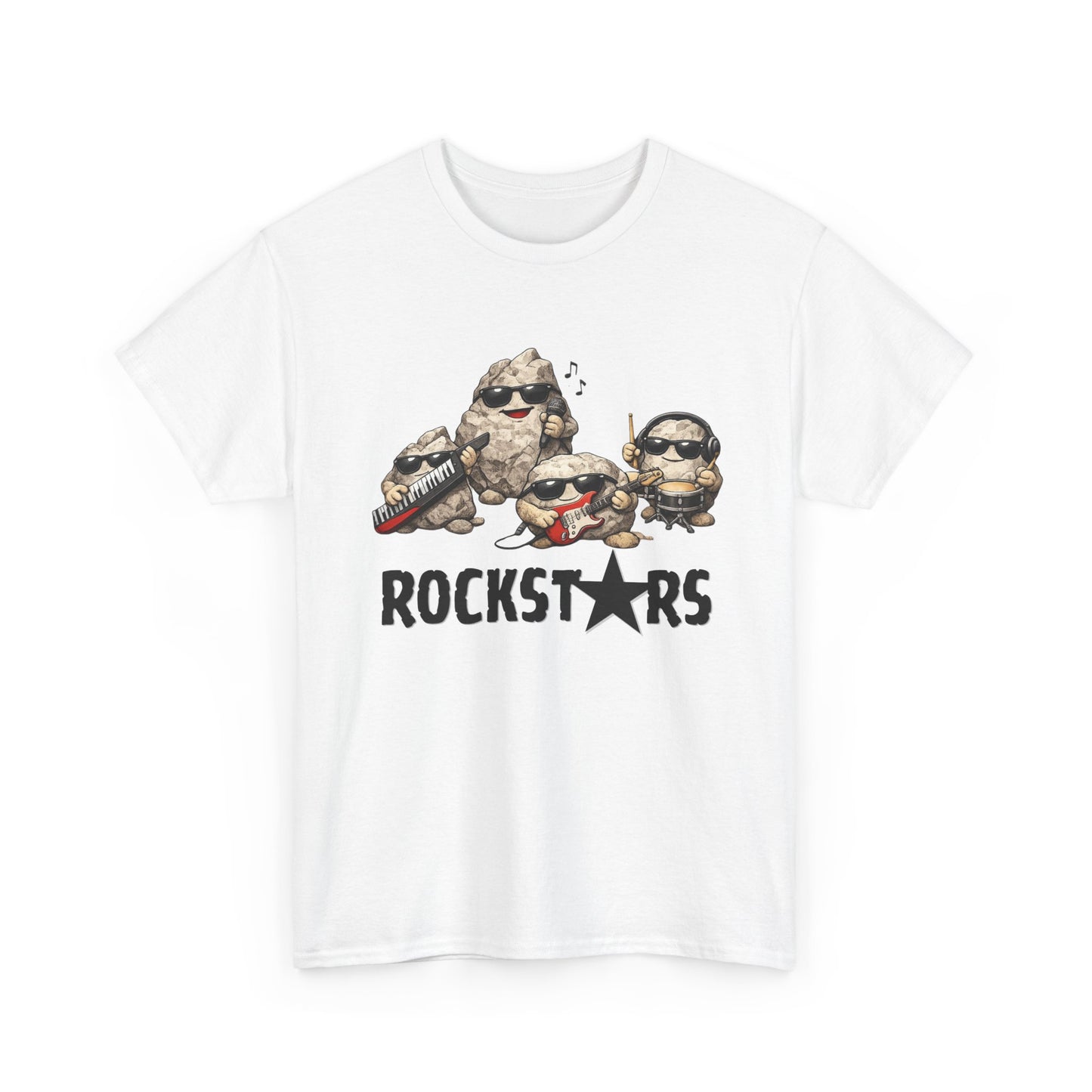 Rockstars Band Tee — Cute Cartoon Rocks Graphic T-Shirt