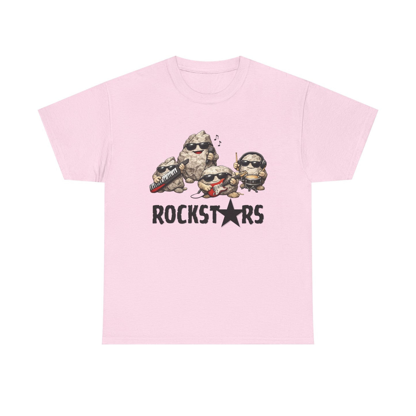 Rockstars Band Tee — Cute Cartoon Rocks Graphic T-Shirt
