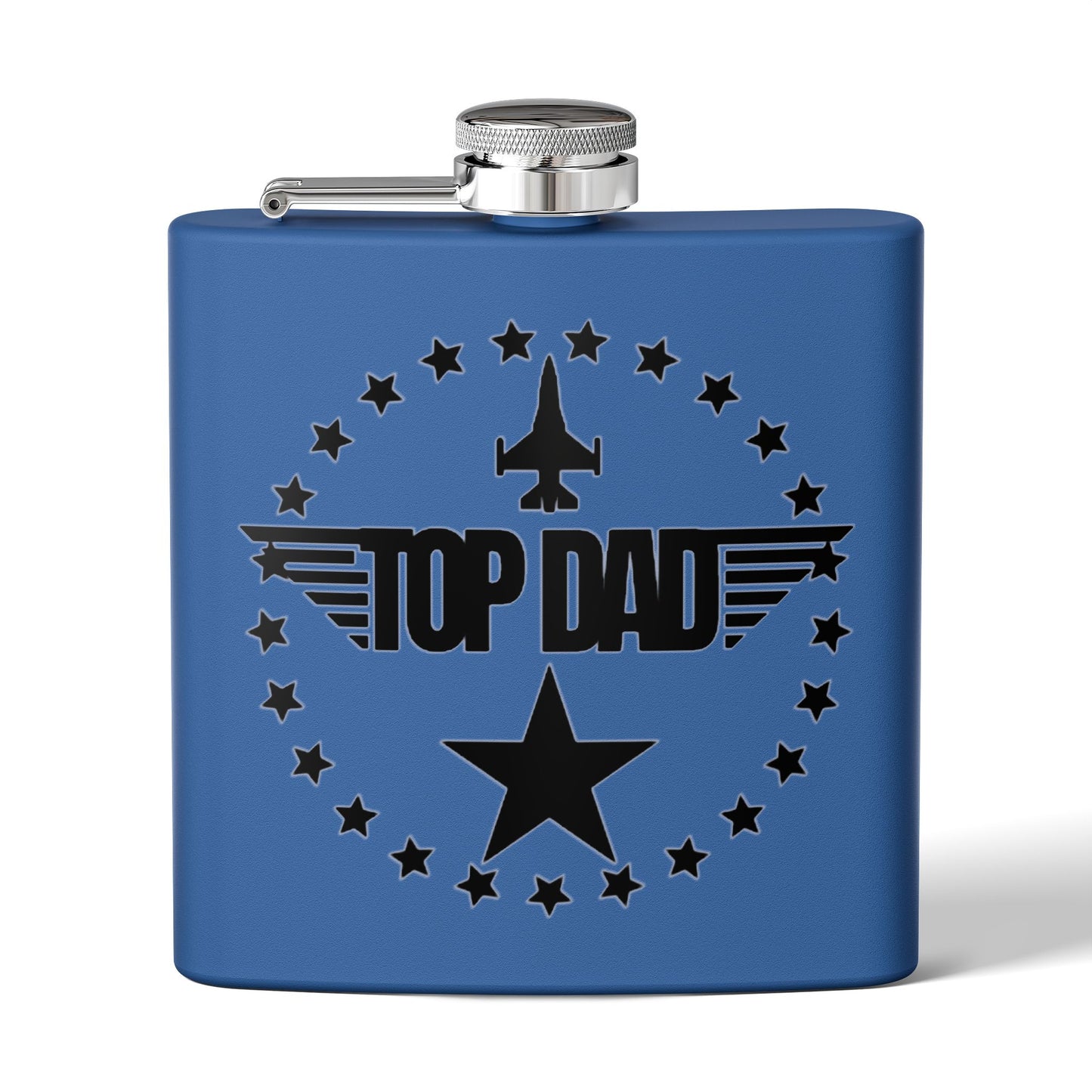 Top Dad Stainless Steel Flask — 6oz Military Pilot Gift for Father’s Day