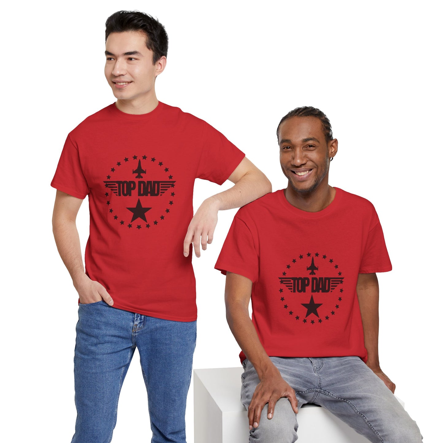 Top Dad Star T-Shirt — Father's Day Retro Badge Tee