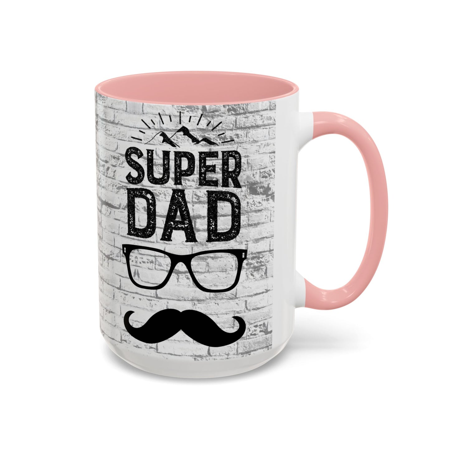 Super Dad Accent Coffee Mug — Father’s Day Mustache & Glasses 11/15oz