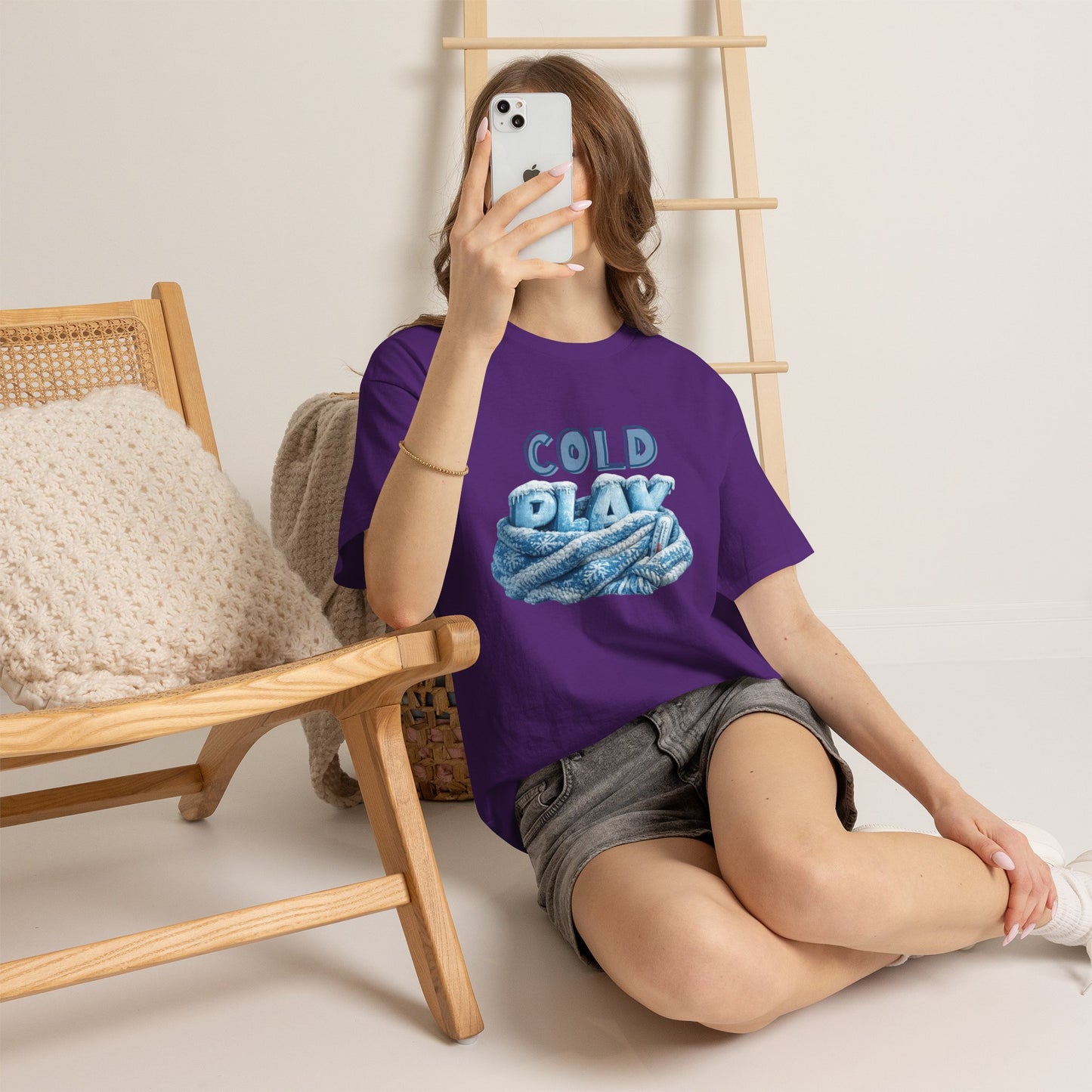Cold Play Graphic Tee - Cozy Winter Rope Design