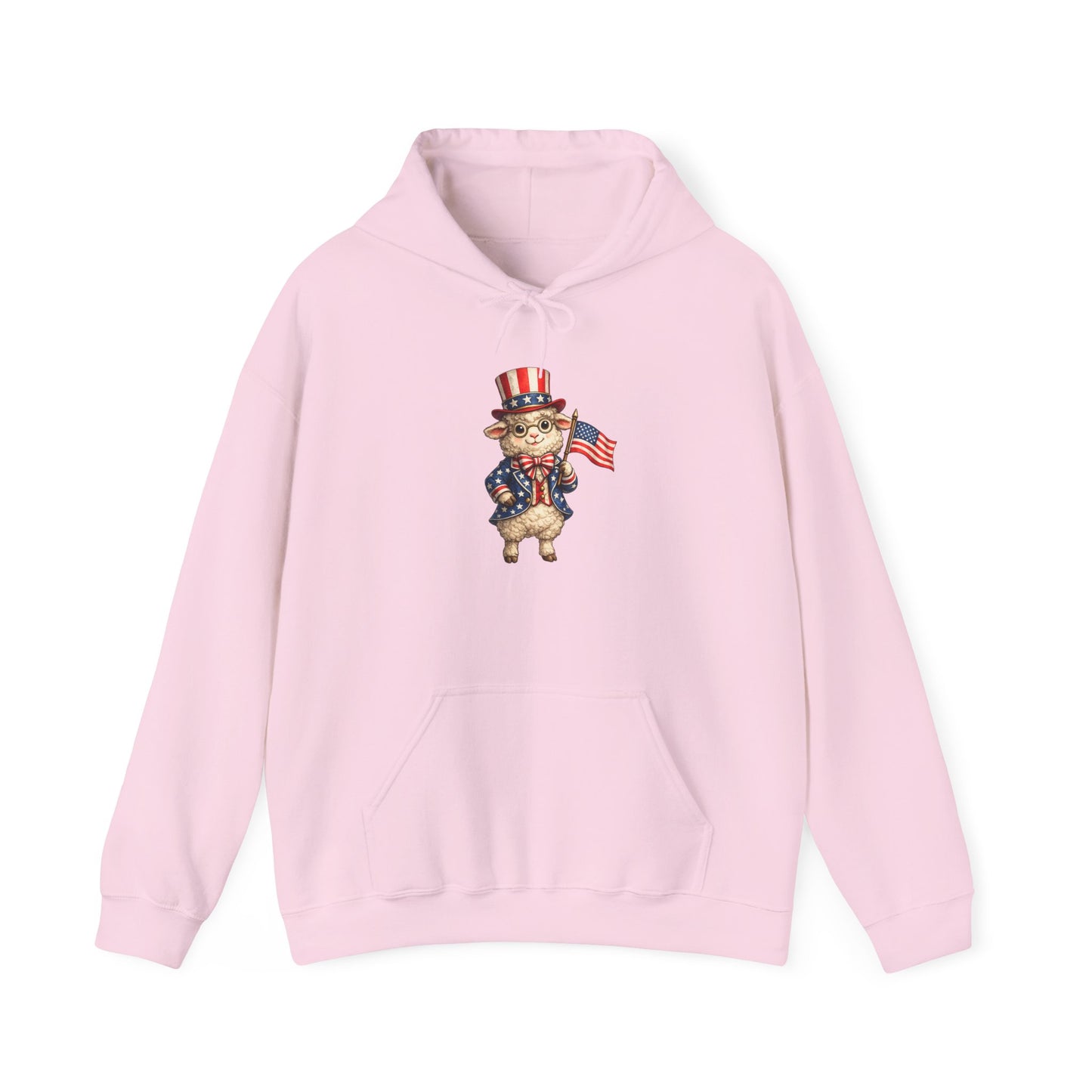 Patriotic Sheep Hoodie — Vintage Uncle Sam Sheep Holding American Flag