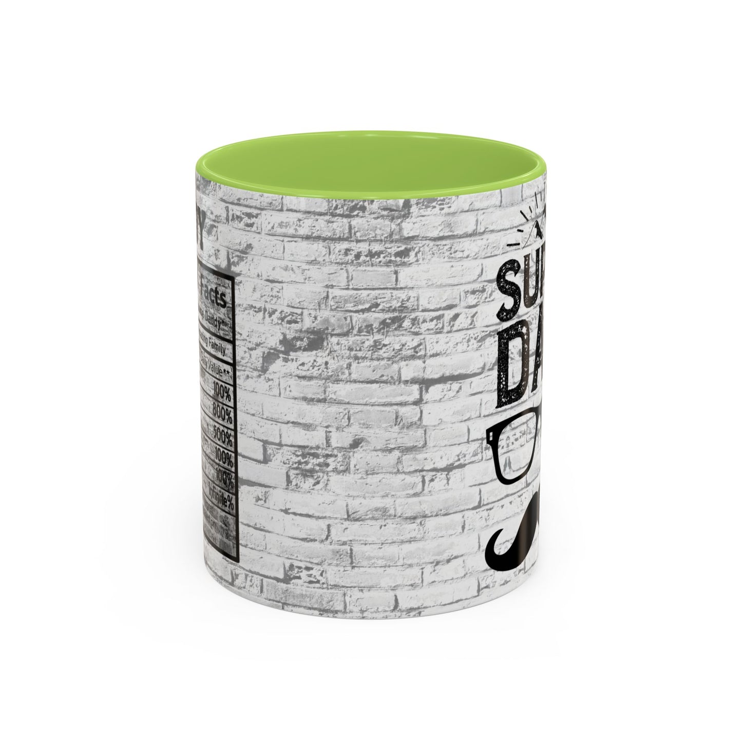 Super Dad Accent Coffee Mug — Father’s Day Mustache & Glasses 11/15oz