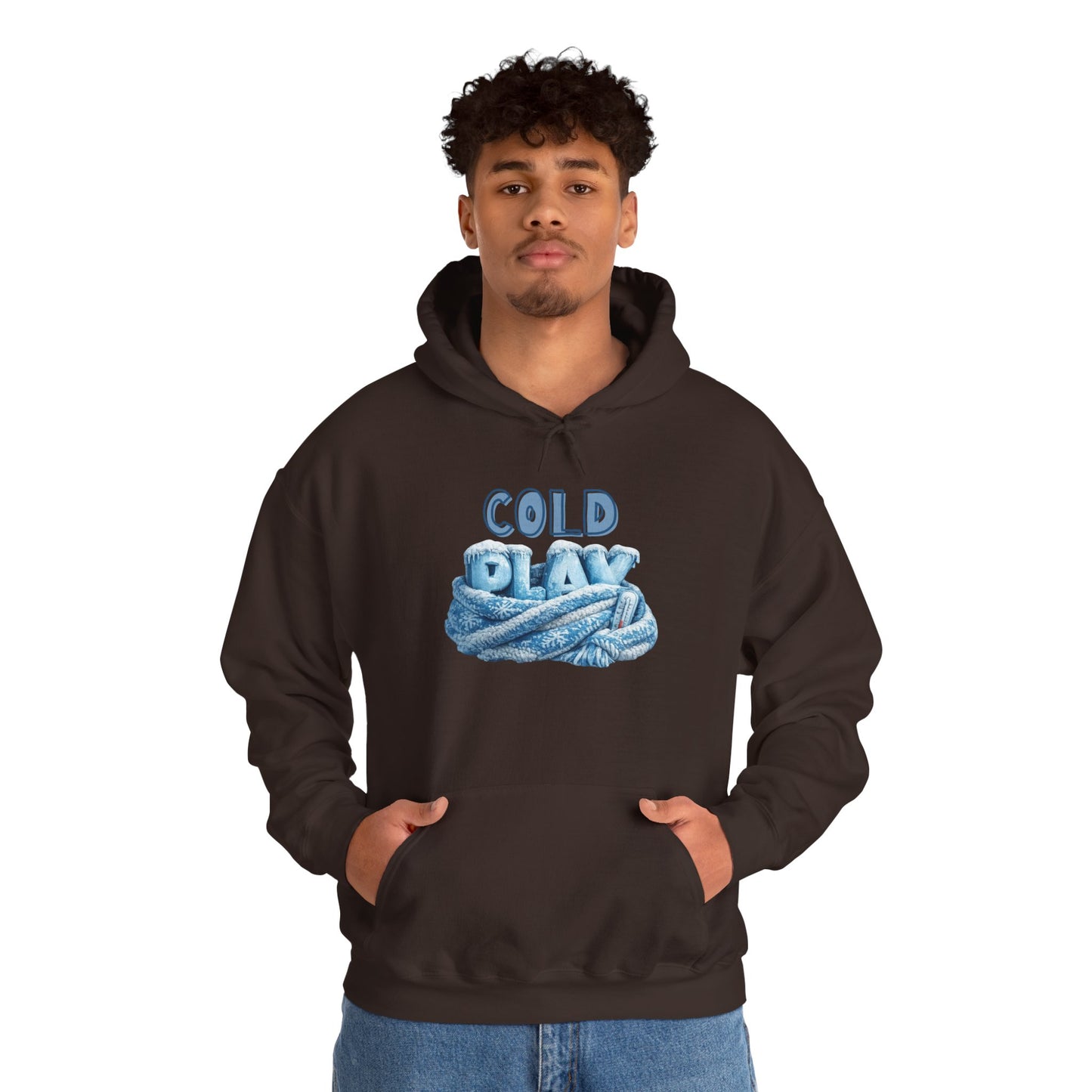 Cold Play Rope Graphic Hoodie – Blue Text & Knot Design, Cozy Band-Inspired Pullover