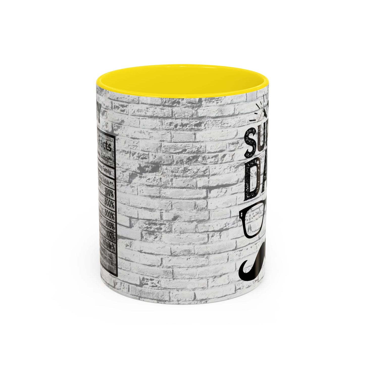 Super Dad Accent Coffee Mug — Father’s Day Mustache & Glasses 11/15oz