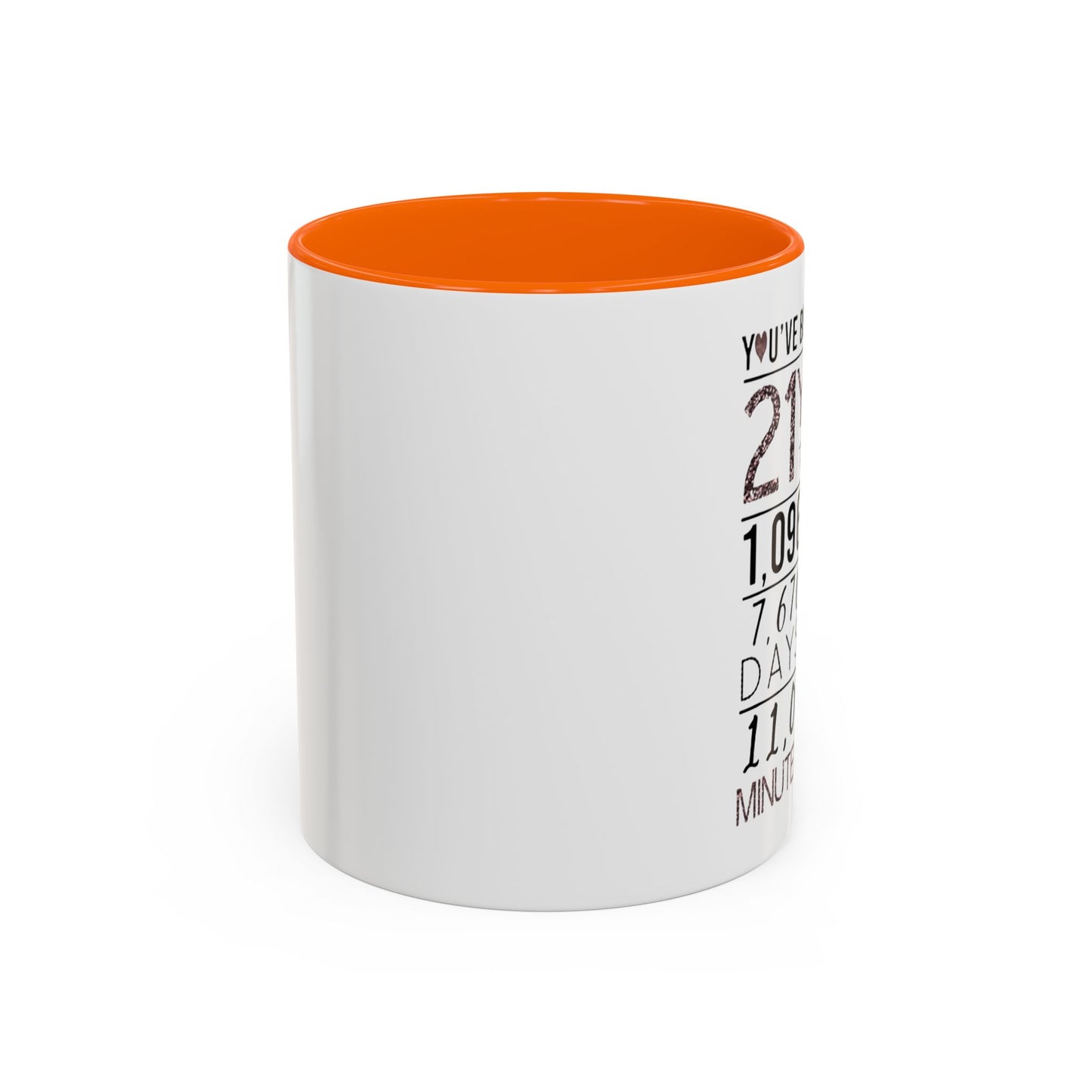 21 Years Loved Anniversary Coffee Mug — "You've Been Loved for 21 Years" Accent Mug (11/15oz)