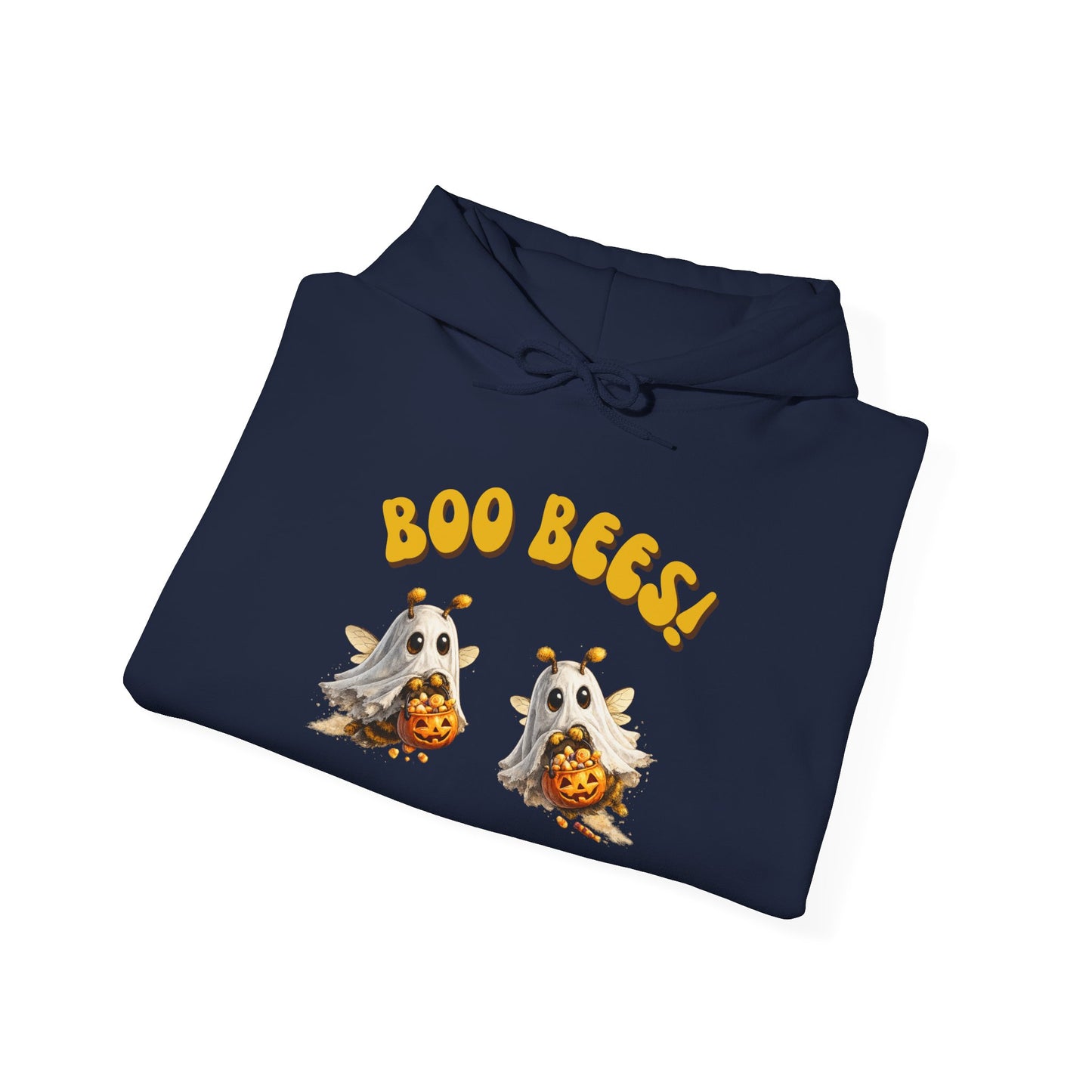 Halloween 'Boo Bees' Hoodie – Cute Ghost Bee Pumpkin Graphic Sweatshirt