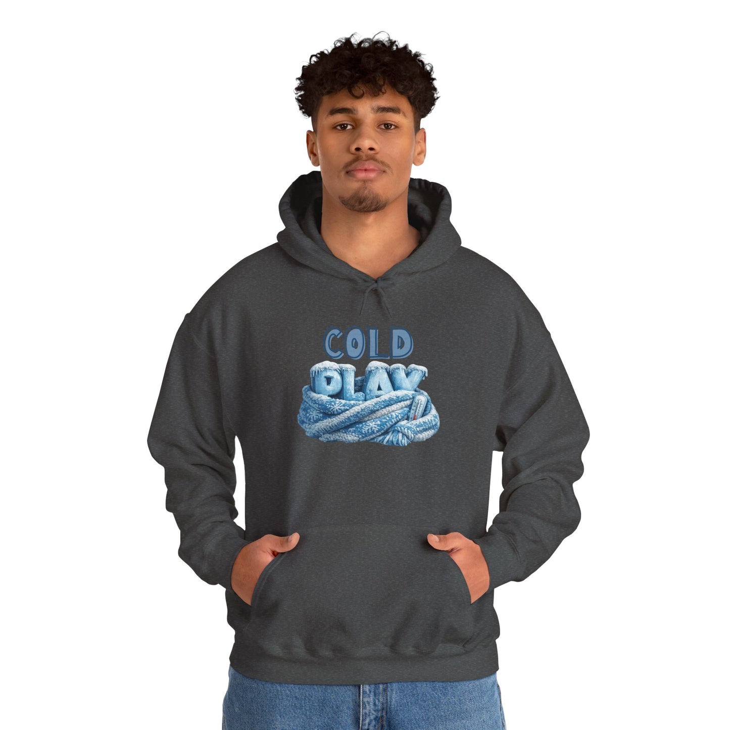 Cold Play Rope Graphic Hoodie – Blue Text & Knot Design, Cozy Band-Inspired Pullover