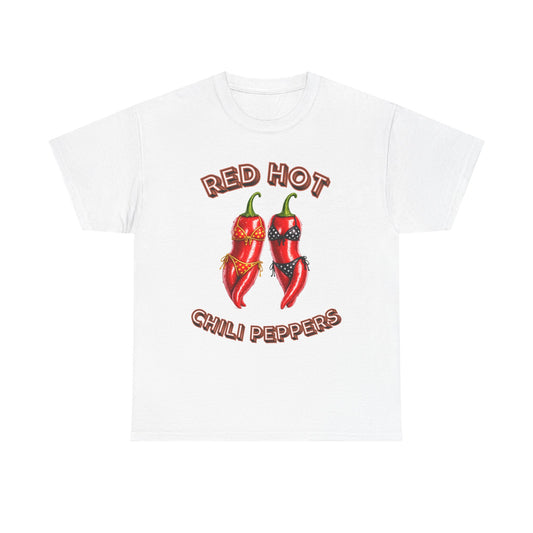 Red Hot Chili Peppers Graphic Tee — Retro Spicy Pepper Design