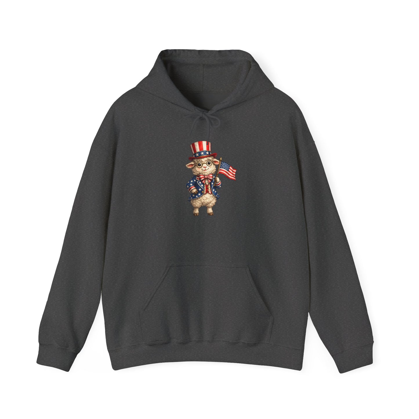 Patriotic Sheep Hoodie — Vintage Uncle Sam Sheep Holding American Flag