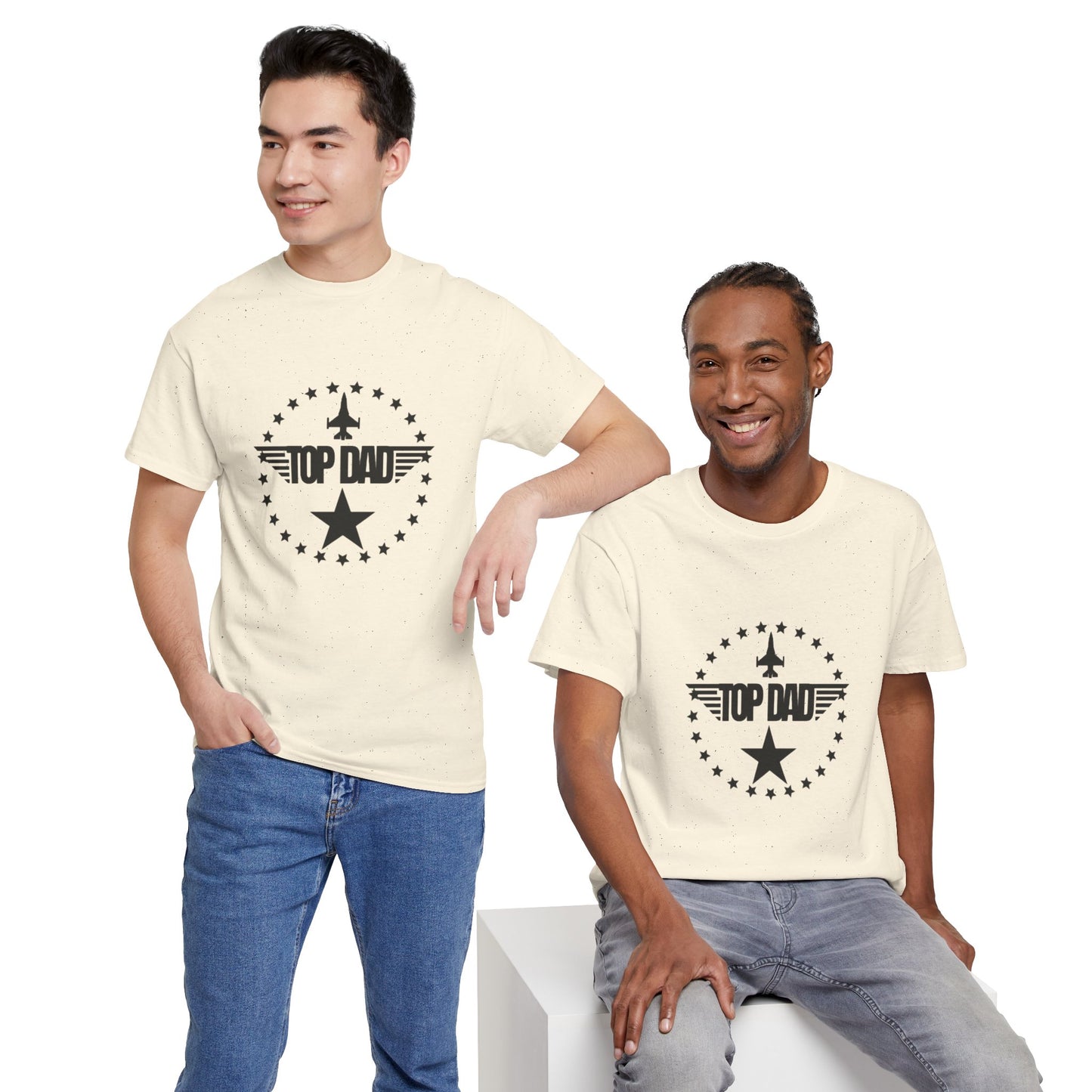 Top Dad Star T-Shirt — Father's Day Retro Badge Tee