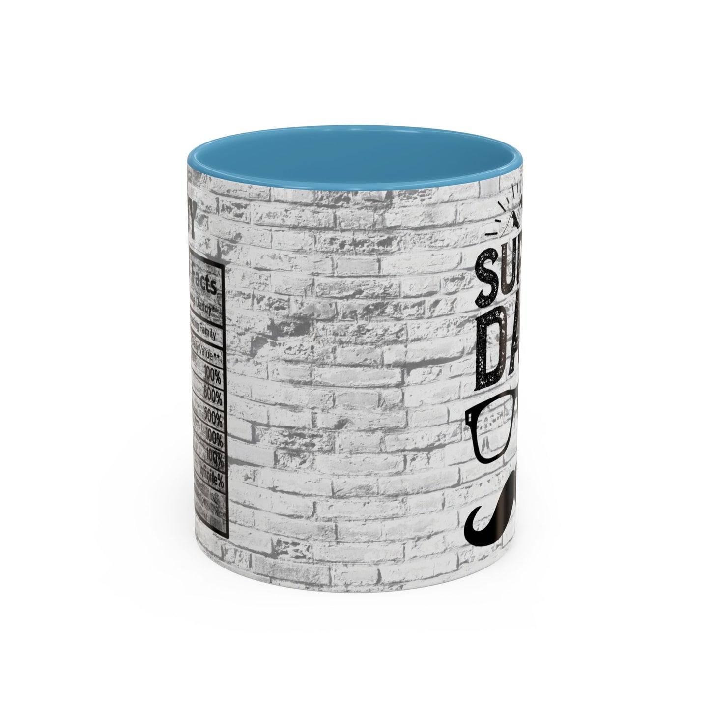 Super Dad Accent Coffee Mug — Father’s Day Mustache & Glasses 11/15oz