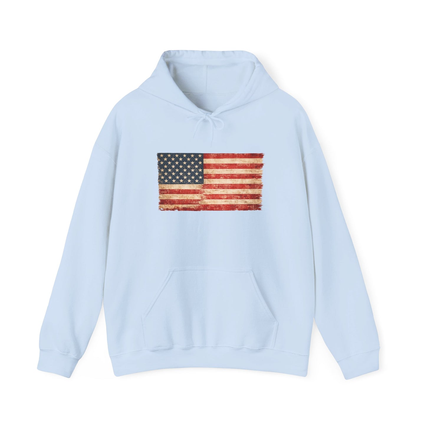 Vintage American Flag Hoodie - Distressed USA Patriotic Pullover