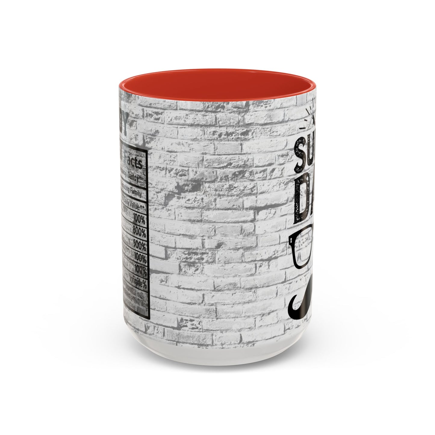 Super Dad Accent Coffee Mug — Father’s Day Mustache & Glasses 11/15oz