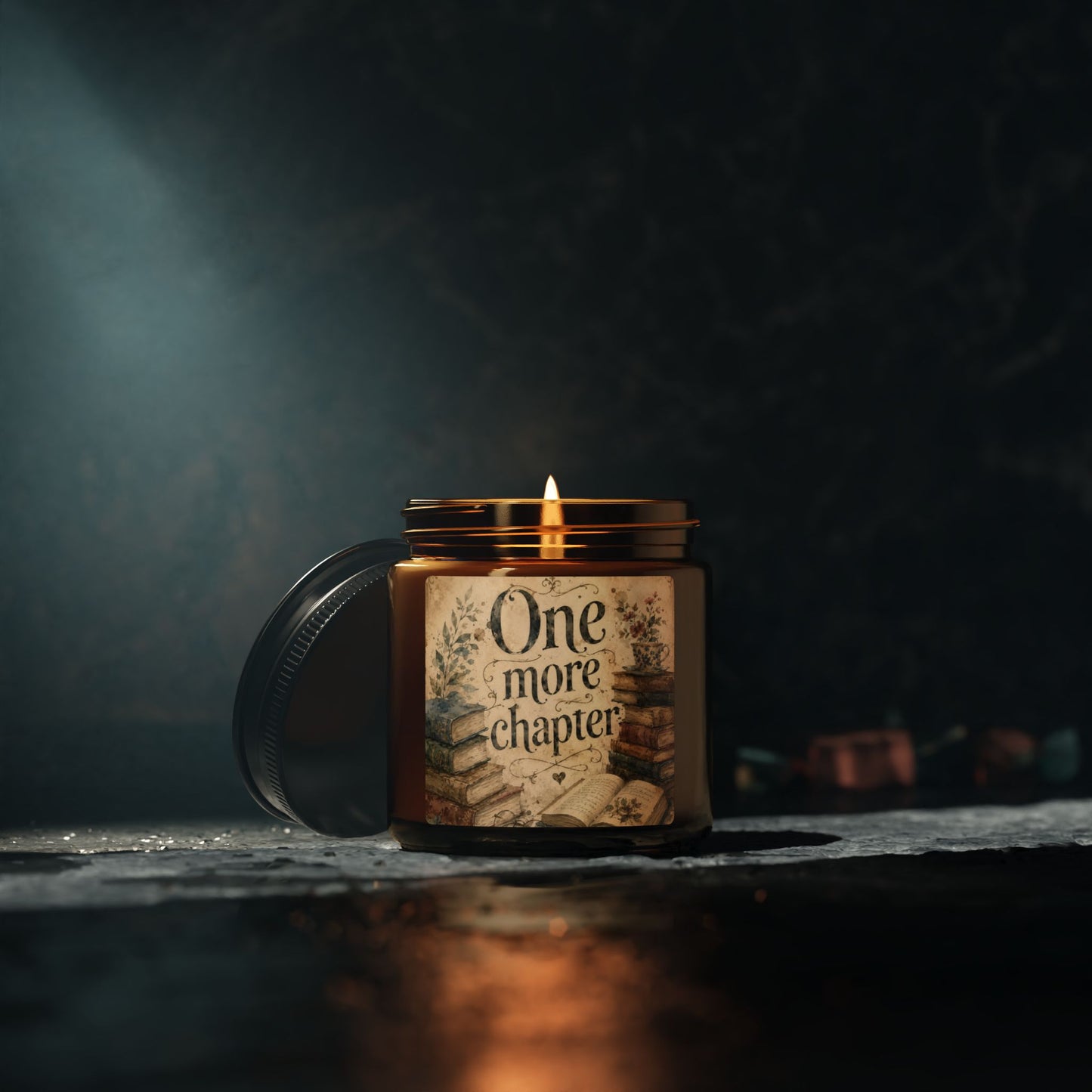 One More Chapter Soy Candle — Amber Jar Book Lover Candle